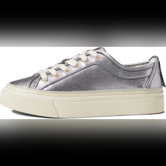 All Saints Milla Silver Sneakers US 9/ EU 39 New - Picture 4 of 11
